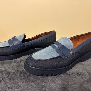 Franco Sarto Two-Tone Blue Loafers